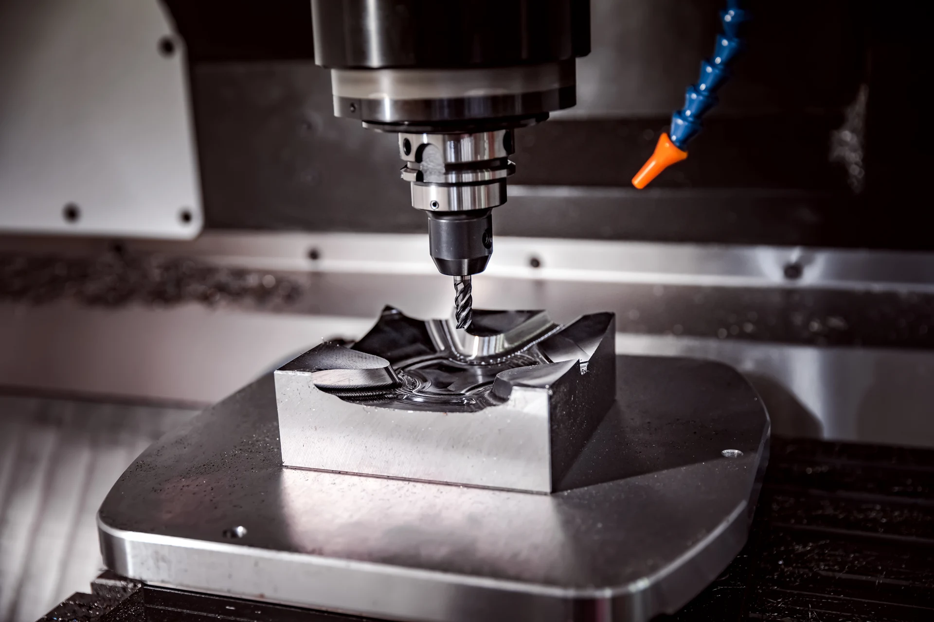 Precision CNC machining of a metal component