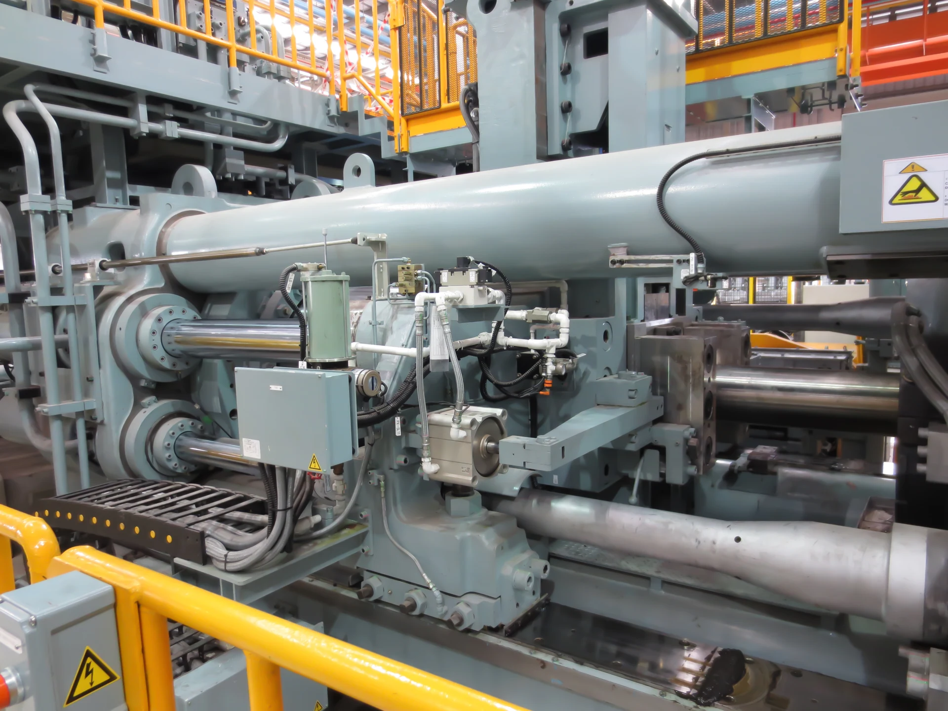 Aluminium processing machinery in a manufacturing facility