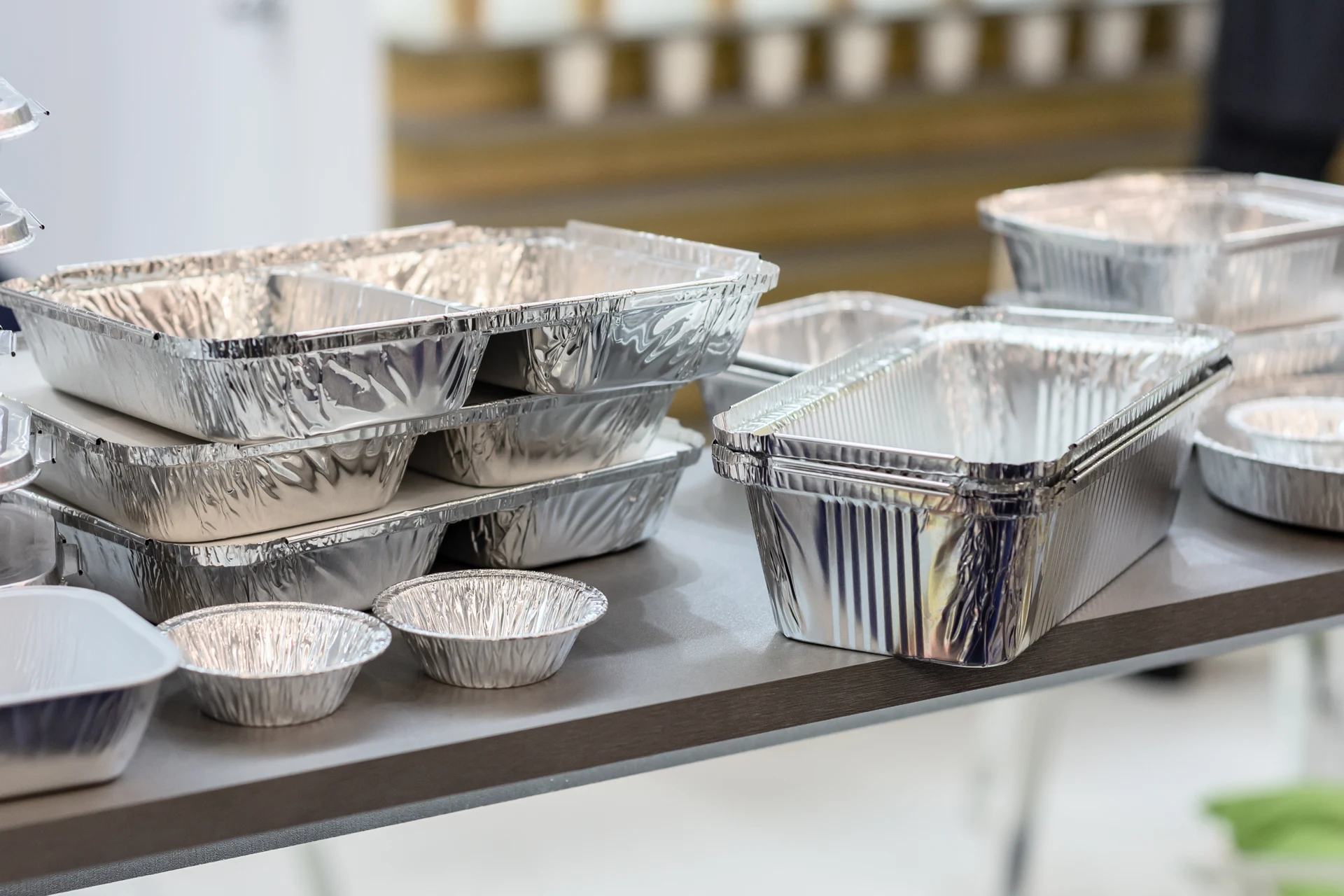 Finished aluminium foil trays and packaging containers